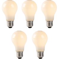 Set of 5 E27 LED Bulbs Opal Glass 1W 80LM 2200K