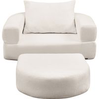 Canapé Modern Modular Sectional Sofa Confort Chenille Beige 101.00 x 90.00 x 41.00 ZIPSOFA