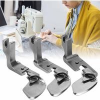 Lot de 3 pieds ourleurs en acier (1/8, 3/16 et 1/4 po) pour machine à coudre plate à une aiguille.