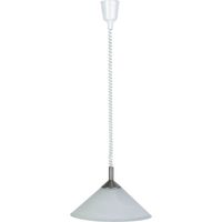 BRILLIANT Lampe Ariana Pendelleuchte 40cm Rollizug eisen/weiß-alabaster 1x A60, E27, 60W, geeignet für Normallampen (nicht enthalten) Höhenverstellbar durch Rollizug