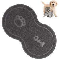 Tapis de Nourriture pour Animaux de Compagnie - Gris 45 x 22.5 cm - Antidérapant pour Chats et Chiens - Convient pour Aliments Humides et Secs
