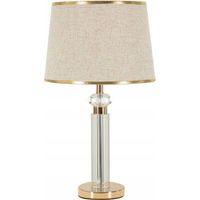 eurofirany Lámpara de mesa Praga dorada beige 52,5 cm