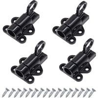 Door Latch 4 Pieces Door Latch Automatic Gate Lock Exterior Door Lock Window Latch Spring Latch Bolt Black Aluminum Door Latch With Screws
