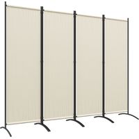 Paravento 4 panneaux pliable pour intérieur et extérieur 221x172 cm couleur crème