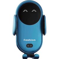 Support de chargeur sans fil pour voiture 10 W, fixation automatique pour téléphones sans fil, chargeur à induction à pince, compatible avec tous les véhicules, bleu