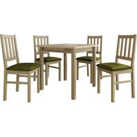 Salle à manger complète Victorville 314, Sonoma chêne, 76x80x80cm, Diamètre: 0, Nombre de chaises: 4, Style: Contemporary