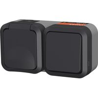Doppelter Wechselschalter + horizontale Steckdose - Aquapro QUARX