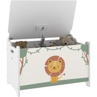 Coffre à jouets enfant avec couvercle pour jouets et vêtements, 60x37x39 cm, vert