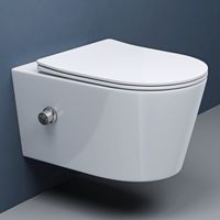 doporro WC Suspendu Blanc Cuvette Céramique Toilette avec Fonction de Bidet Abattant Silencieux avec Frein de Chute Aix601