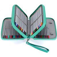 Trousse à crayons zippée en toile, pratique pour crayons aquarelle, crayons de couleur et crayons à papier.