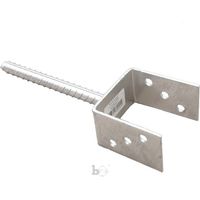 Soutien post tzn U-forme galvanisé 101 mm – Canne 400 mm – Accessoire pour poteau – Fixation béton – Hauteur 100 mm – B2