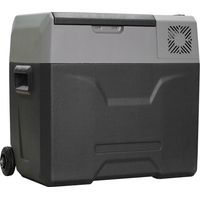 HOMCOM Glacière-congélateur portable Glacière à compression Glacière électrique froid -20°C 50 L 12 V et 230 V prise alume-cigare + adaptateur inclus gris noir