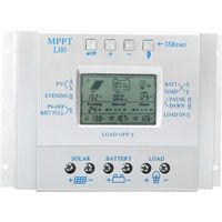 Contrôleur de Charge MPPT, Contrôleur de Charge de Régulateur de Panneau Solaire MPPT L-80 Contrôleur Solaire d'affichage à Cristaux Liquides 12 V/24 V 80A