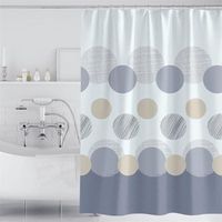 180x200CM Goutte Rideau de Douche en Tissu, Rideau de Douche à Gros Points Gris de Large avec Ourlet Lesté, Rideaux de Salle de Bain Lavable Anti-moisissure