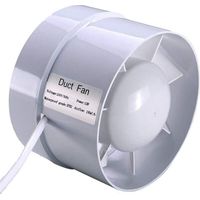 100 mm extracteur d'air silencieux 12W 130m³/h économe en énergie à flux mixte ventilateur de conduit pour bain, évents, serres, tentes (4 inch)