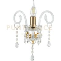 MARIA TERESA APPLIQUE MT/1 L6 PASTORALE 1 LUCE ATTACCO E14 L.20CM H.25CM CRISTALLO E ORO