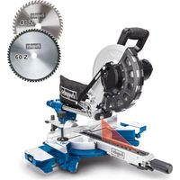 Scheppach Scie à onglet avec démarrage progressif & laser HM254 - 2000 W - Lame Ø255 mm - Largeur/hauteur de coupe 340 x 90 mm - Scie radiale - 2ème lame incluse