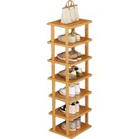 Étagère Meuble à Chaussures en Bois à 7 Niveaux, Range-Chaussures,Étagère Amovible