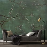 Papier peint panoramique cerisiers japonais – 280 x 300 cm – Papier cellulose/polyester – Texture lisse et entretien facile – Art For The Home