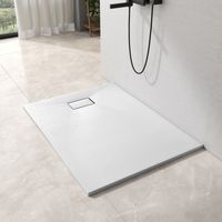 EMKE SMC Duschwanne 90x140 cm Weiß Ultra-flache Duschtasse, Schieferoptik, Anti-Rutsch & Zuschneidbar