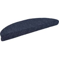 Tapis d'escalier autocollants 15 pièces 56 x 17 x 3 cm Bleu Demi-rond vidaXL