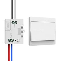 230V wireless light switch set, standalone wireless switch, no batteries required, waterproof wall switch, control your lighting up to 200m distance (1 receiver and 1