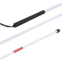 Canne pliable réfléchissante blanc et rouge pour malvoyants et déficients visuels