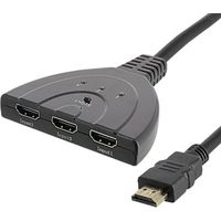 Commutateur HDMI 3 Entrées 1 Sortie Gold Full HD 1080p – Adaptateur pour câble courant faible – 914573 – Sedea