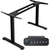 Costway – Bureau assis debout électrique 2 moteurs – Hauteur réglable 70-120 cm – Charge 100 kg – Panneau intelligent avec mémoire – Noir