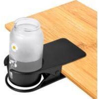 Lntyq Porte-gobelet à Clip Porte-Gobelet Boisson Bouteille à Clip de Côté Bureau Support de Tasse de Café, Eau, Boisson Gazeuse Clip Porte-Soucoupe Clip Design pour le Bureau ou la Maison (NOIR)