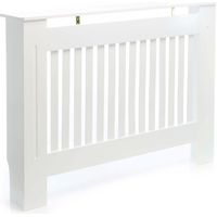 Toboli Cubre radiador color blanco 112x19x82cm tablero MDF cubierta radiador calefacción moderno