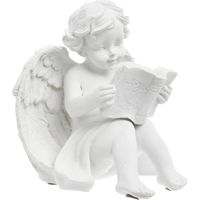 Angelo seduto H.15,5cm in resina - Blanc/livre - Atmosphera créateur d'intérieur