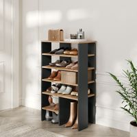 Armoire à chaussures Marlon, Anthracite/chêne doré, 60x100cm avec 5 compartiments, Vicco
