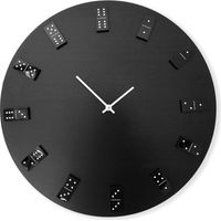 Horloge murale minimaliste en métal magnétique Domino Magnetico - Noir