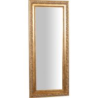 Rectangular Wall Mirror Vertical Horizontal Makeup Bathroom Mirror with Shabby Gold Wooden Frame Long Hanging Home Decoration