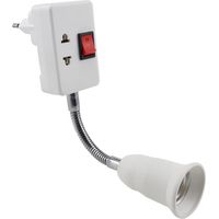 E27-Fassung mit Schalter, 360 Grad verstellbar, E27-Lampenadapter, Wandsteckdose, Lampenfassung, E27-Fassung ohne Glühbirne für Büro, Schlafzimmer, Küche, Leselampe im Bett