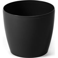 Vaso in plastica nera con coperchio, 25 cm, Magnolia