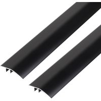 2 x Barre de Seuil Rattrapage de Niveau Seuil de Porte 0.9m43mm Bande de Transition de Sol Aluminium Réducteurs de Seuil Noir Barre de Seuil Large Bande de Seuil pour Rampe de Seuil 5-12mm
