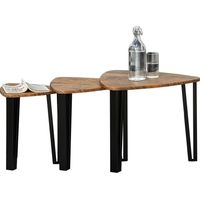 HOMCOM 3 Mesitas de Café Mesa de Centro Minimalista Patas de Acero con Funda de Plástico Mesa Nido para Salón Sofá 56x54.2x45.4cm
