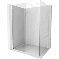 Mexen Kioto Duschwand Walk-in 160 x 90 cm, transparent, weiß - 800-160-202-20-00-090