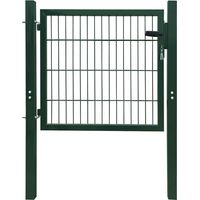 Portillon de ClĂ´ture Porte Portillon Portail de jardin Acier Vert 105x150 cm 30553