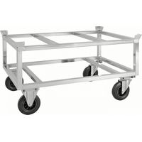 Kongamek Palettenwagen verzinkt und verschweißt 700mm hoch mit Bremse für Paletten 1200x800mm