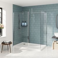 Aquariss 800+900 Wetroom Screen+215 Return Panel Chrome