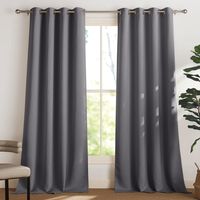 Lot de 2 Rideau Occultant Thermique Isolant Anti Froid et Chaleur 140x240 (lxH) Tenture Opaque à Oeillets Isolation Lumiere Uv , Gris