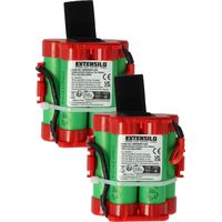 EXTENSILO 2x Battery compatible with Gardena Robotic R40Li 2013, R40Li 2012, R40Li 2014, R38Li 2018, R38Li 2017 Lawnmower (3000mAh, 18 V, Li-ion)