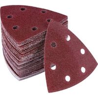 Lot de 100 Triangles abrasifs - 6 trous - 90 x 90 x 90 mm Pour ponceuse delta - Feuilles abrasives triangulaires - Ponçage et polissage(180)