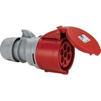 PCE 217-6V conector hembra CEE 7 polos rojo y gris