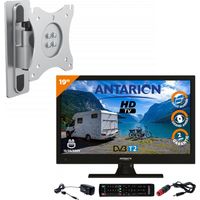 Pack ANTARION TV LED 18.5" 47cm Téléviseur HD 12V + Support TV