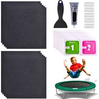 Kit de réparation de trampoline, 10 patches carrés étanches 4x4, accessoires de trampoline, pour réparation de filet de trampoline