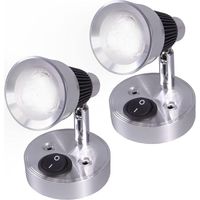 12V LED Spot Lampe de Lecture Murale 2 pièces Auto LED Lumière Interrupteur réglable Intérieure Caravane Van Lumière pour Camping-Car, Camper Van, Bateau (Froid Blanc)